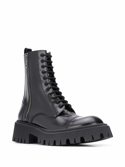 Shop Balenciaga Men's Black Leather Ankle Boots
