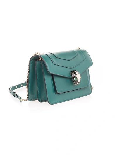 Bulgari Forever Serpenti Bag, Kalveskind, Emerald Green GHW