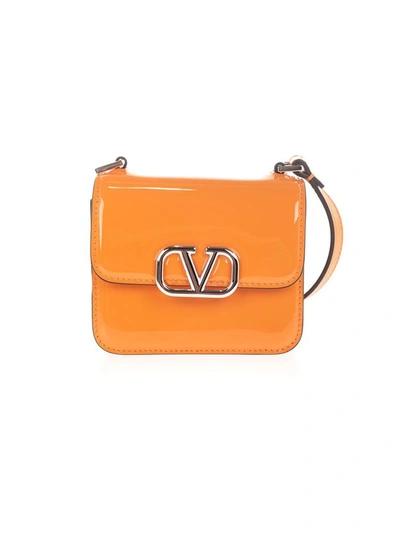 Shop Valentino Garavani Women's Orange Patent Leather Shoulder Bag