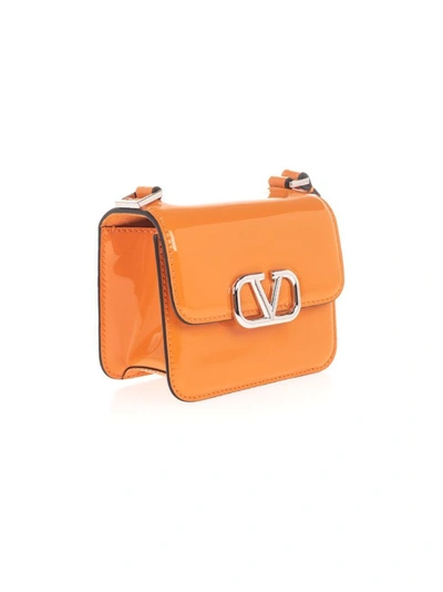 Shop Valentino Garavani Women's Orange Patent Leather Shoulder Bag