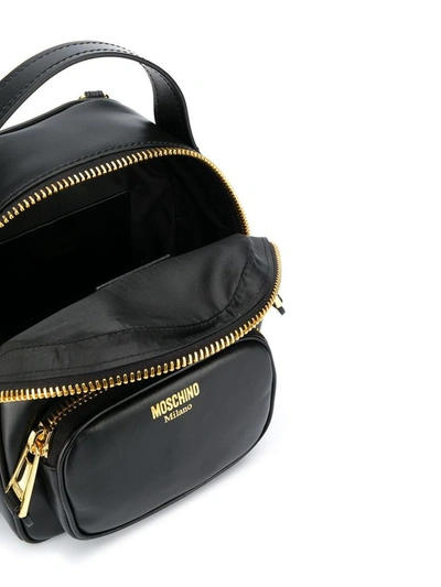 Shop Moschino Women's Black Leather Backpack