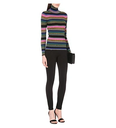 Shop Emilio Pucci Punto Stretch-jersey Leggings In Blk