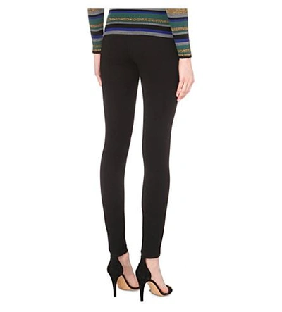 Shop Emilio Pucci Punto Stretch-jersey Leggings In Blk