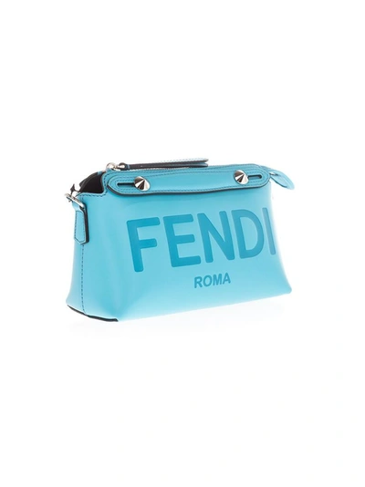 Shop Fendi Women's Light Blue Leather Beauty Case