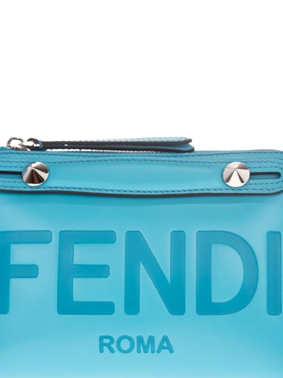 Shop Fendi Women's Light Blue Leather Beauty Case