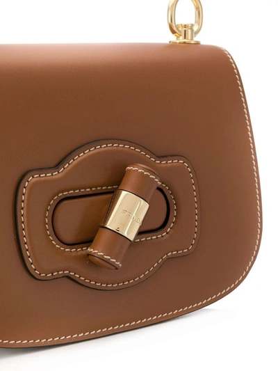 Shop Prada Women's Brown Leather Shoulder Bag