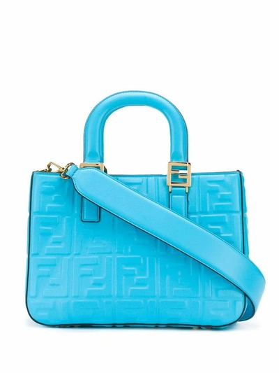 Shop Fendi Women's Light Blue Leather Handbag