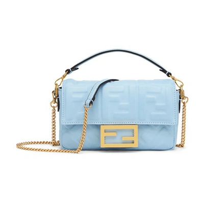 Shop Fendi Baguette In Bleu Clair