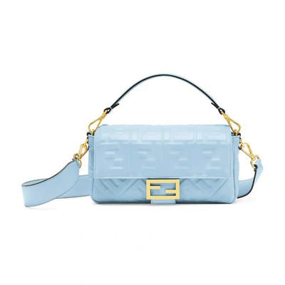 Shop Fendi Baguette In Light Blue