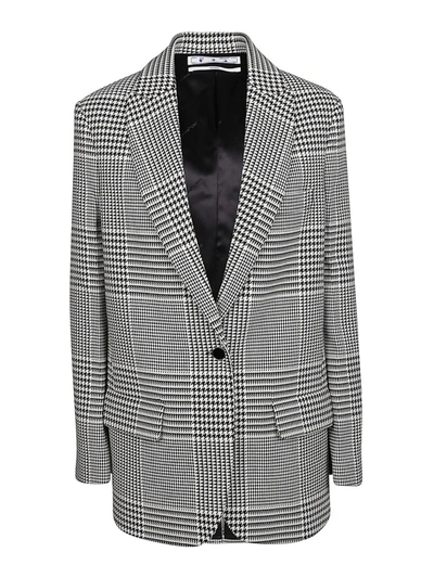 Shop Off-white Prince Of Wales Blazer In Grey
