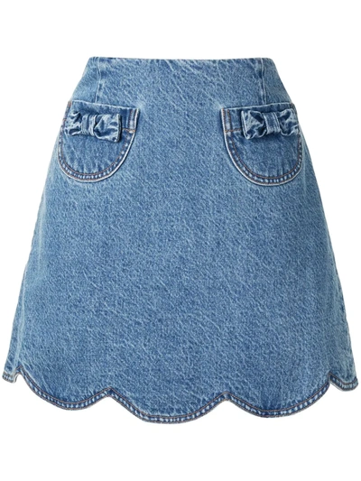 Shop Alice Mccall Desire Denim Skirt In Blue