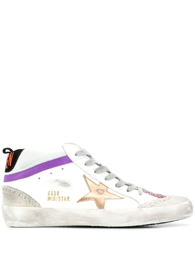 Shop Golden Goose Mid Star Sneakers In White