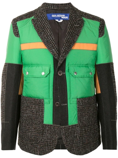 Shop Junya Watanabe Contrast Padded Jacket In Green
