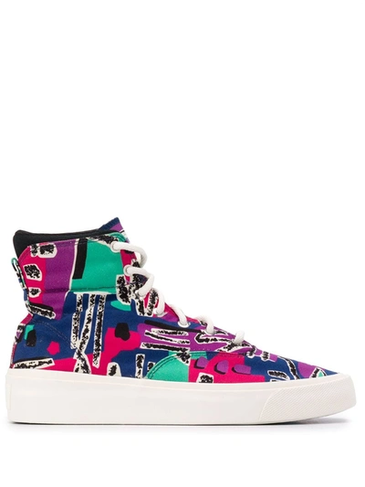 Shop Converse High-top Abstract Print Sneakers In Purple