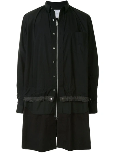 Shop Sacai Layered Shirt Jacket In Black