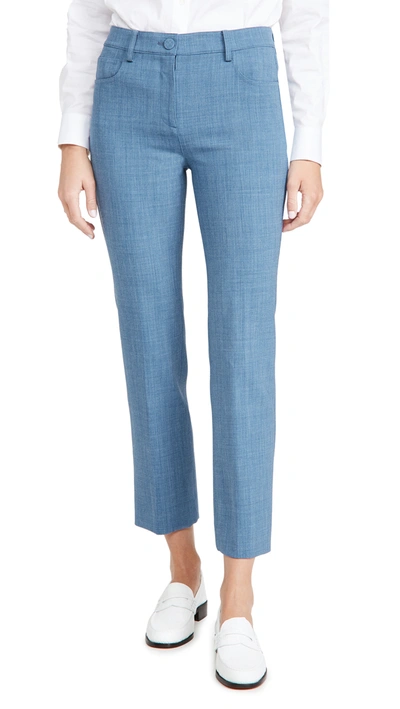 Shop Theory Straight Pants In Chambray