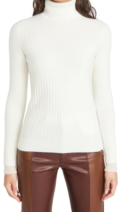 Shop Naadam Ribbed Cashmere Turtleneck Sweater In White