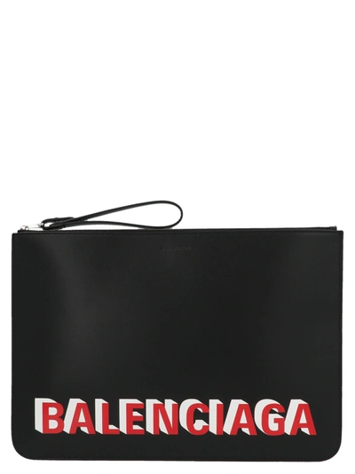 Shop Balenciaga Cash Handle Pouch Bag In Black