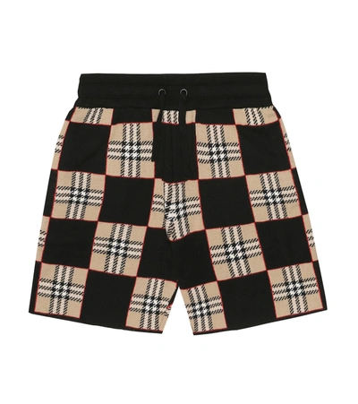 Shop Burberry Chequer Merino Wool Shorts In Beige