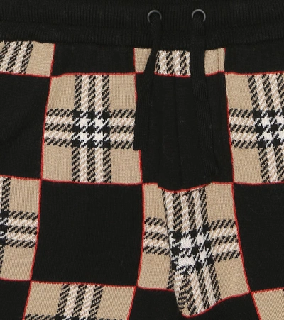 Shop Burberry Chequer Merino Wool Shorts In Beige