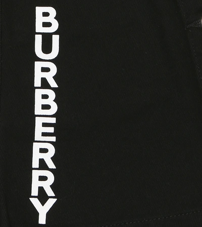 Shop Burberry Logo Denim Skirt In Black