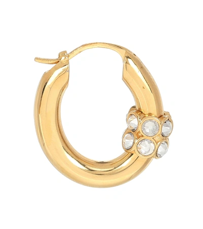 Shop Chloé Egée Embellished Hoop Earrings In Gold