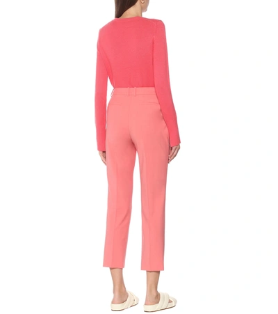 Shop Joseph Coleman Wool-gabardine Slim Pants In Pink