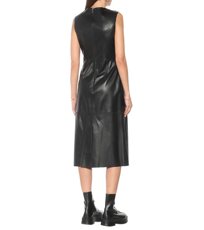 Shop Joseph Demry Leather Midi Dress In Black