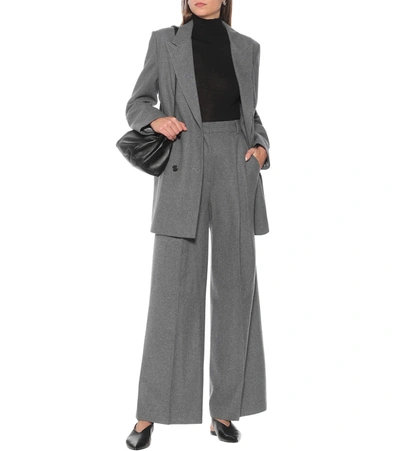 Shop Joseph Tima Wool-blend Flannel Pants In Grey