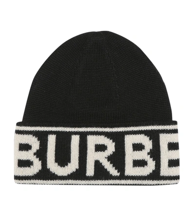 Shop Burberry Logo Cashmere Beanie In Black