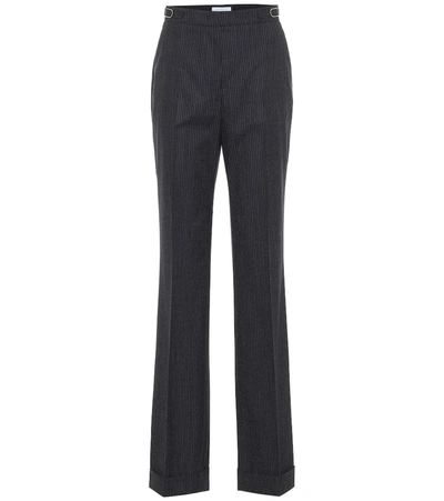 Shop Gabriela Hearst Shipton Wide-leg Stretch-wool Pants In Blue