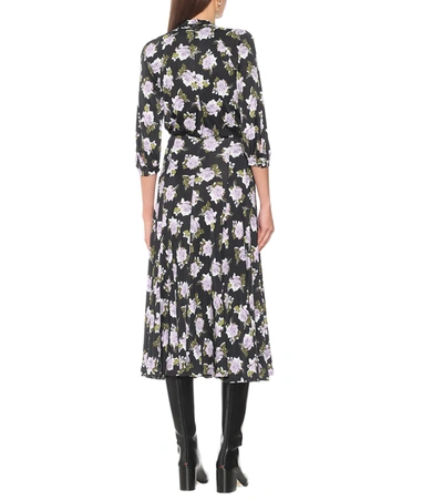 Shop Erdem Vesper Floral Jersey Midi Skirt In Black