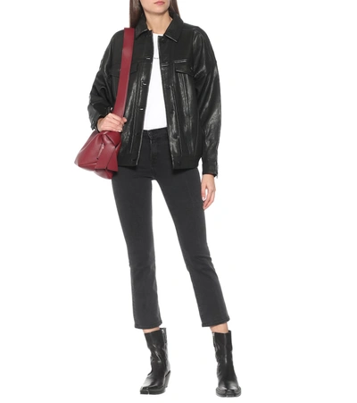 J Brand Women's Drew Oversized Leather Jacket In Black