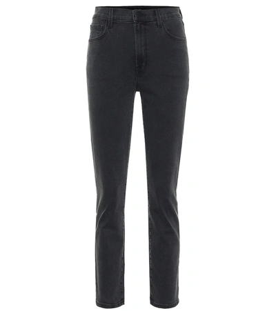 Shop J Brand Alma High-rise Straight Jeans In Black