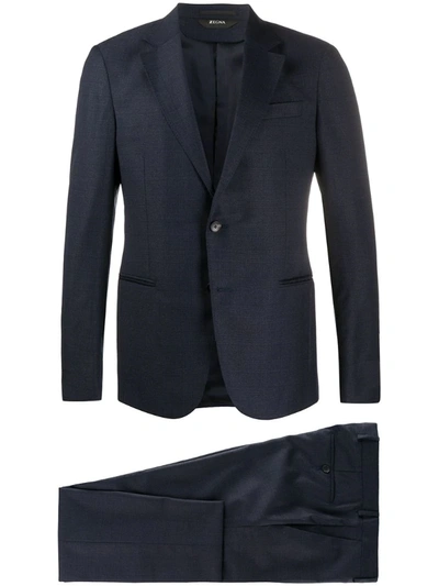 Shop Z Zegna Single-breasted Wool Suit In Blue