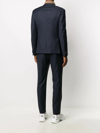 Shop Z Zegna Single-breasted Wool Suit In Blue