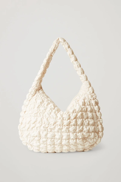 Shop Cos Oversized Quilted Crossbody In Beige