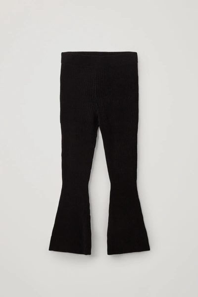 Shop Cos Chenille Flared Trousers In Black