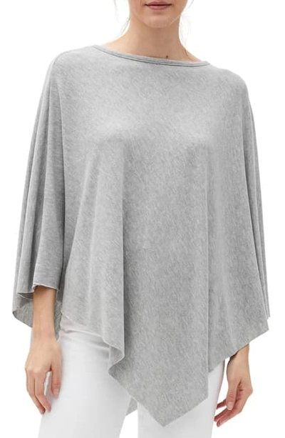 Shop Michael Stars Persephone Boat Neck Poncho In Heather Grey