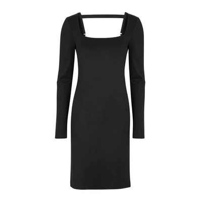 Shop Helmut Lang Black Stretch-knit Mini Dress