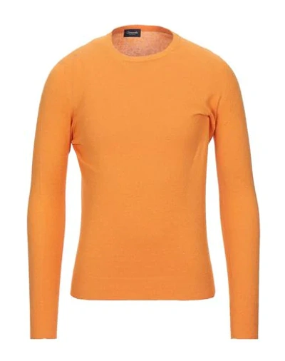 Shop Drumohr Man Sweater Orange Size 38 Linen, Polyester