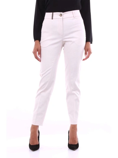 Shop Peserico Women's Beige Cotton Pants