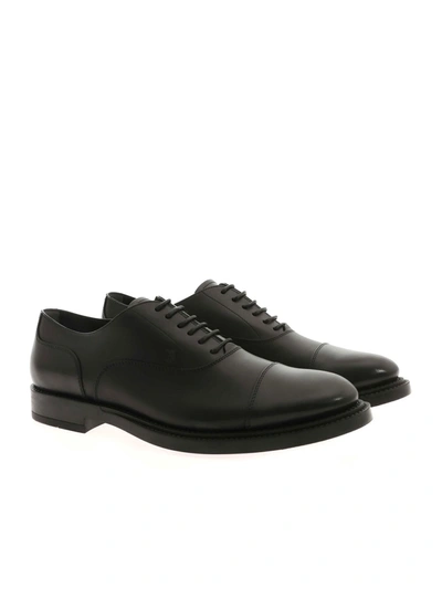 Shop Tod's Men's Black Leather Lace-up Shoes