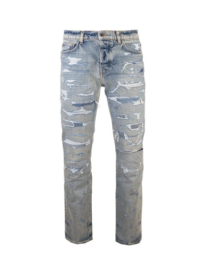 Shop Amiri Men's Light Blue Cotton Jeans