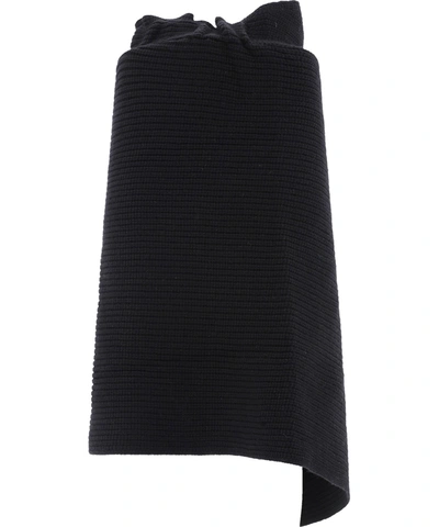 Shop Sacai Women's Black Wool Skirt