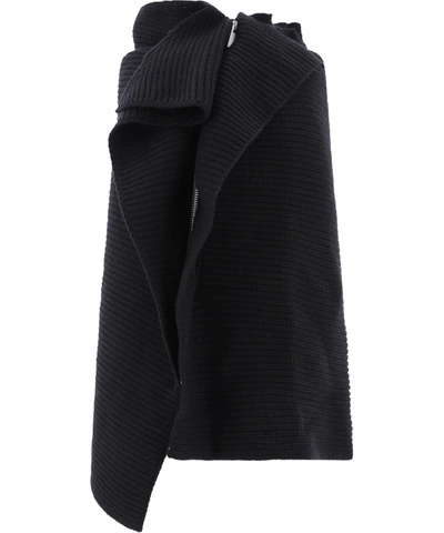 Shop Sacai Women's Black Wool Skirt