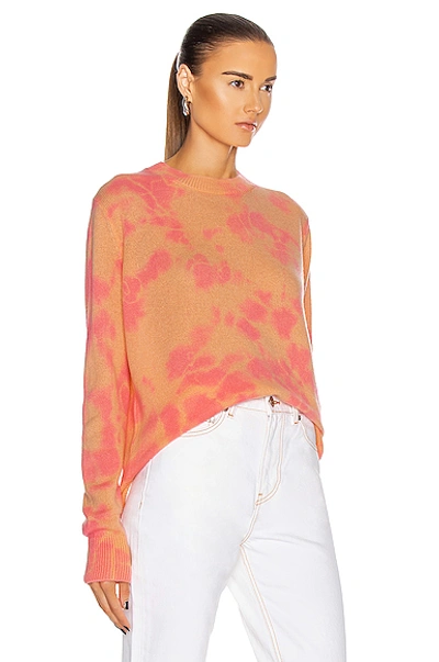 Shop The Elder Statesman Hot Tranquility Crew Sweater In Peach & Hot Pink