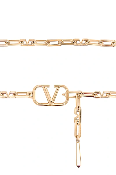Shop Valentino Vlogo Chain Belt In Platinum