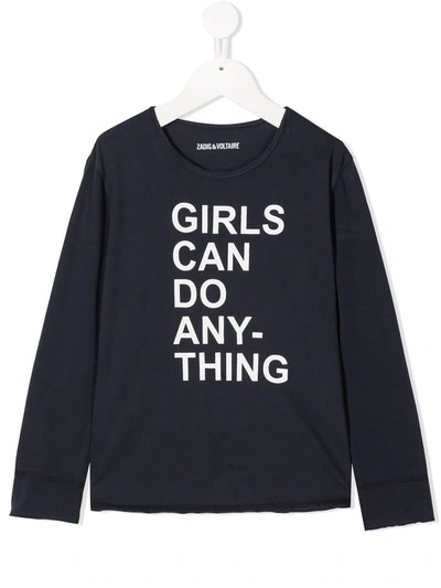 Shop Zadig & Voltaire Anie Long-sleeve T-shirt In Blue