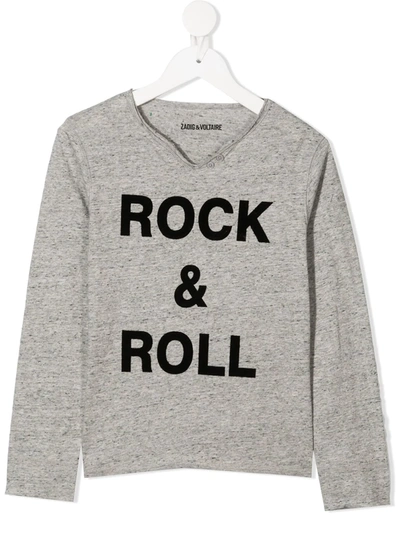 Shop Zadig & Voltaire Teen Boxer Long-sleeve T-shirt In Grey